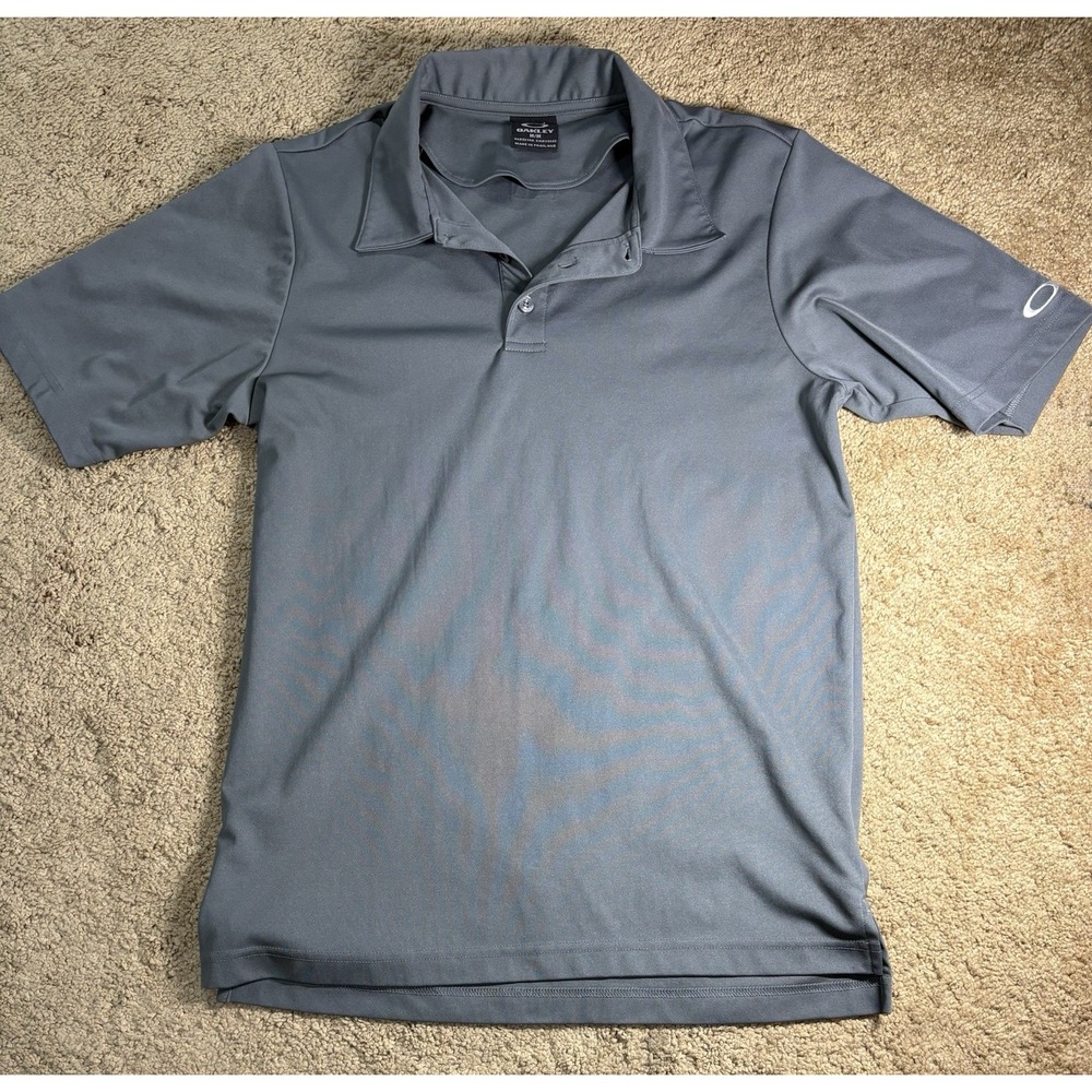 Oakley Performance Polo Shirt‎ Men Medium Gray Short Sleeve Golf